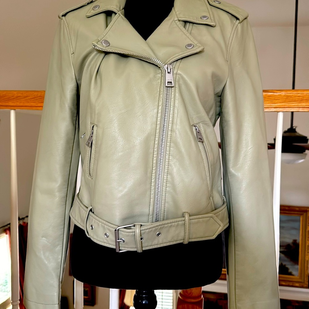 Levi Strauss faux leather motorcycle jacket with zippers
